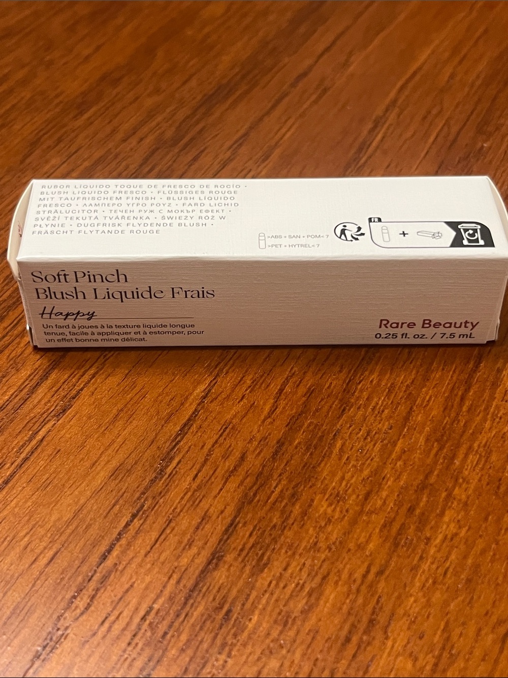 Rare Beauty Soft Pinch Liquid Blush — Happy (peach pink, cream packaging)